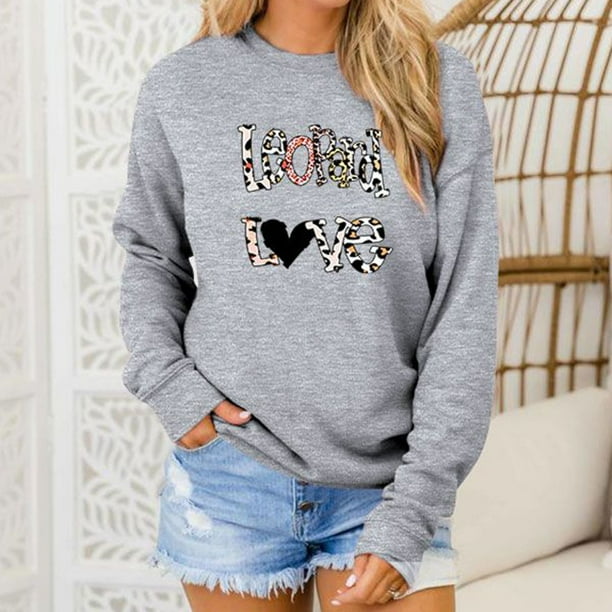 Women Round Neck Long Sleeve Print Sweatshirt NDGDA Ladies Casual Footprint Casual Blouse Tops Women Round Neck Long Sleeve Print Sweatshirt NDGDA Ladies Casual Footprint Casual Blouse Tops